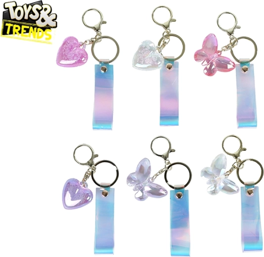 Μπρελόκ κλειδιών TOYS&TRENDS – καρδιά ή πεταλούδα, πλαστικό, διάφορα χρώματα