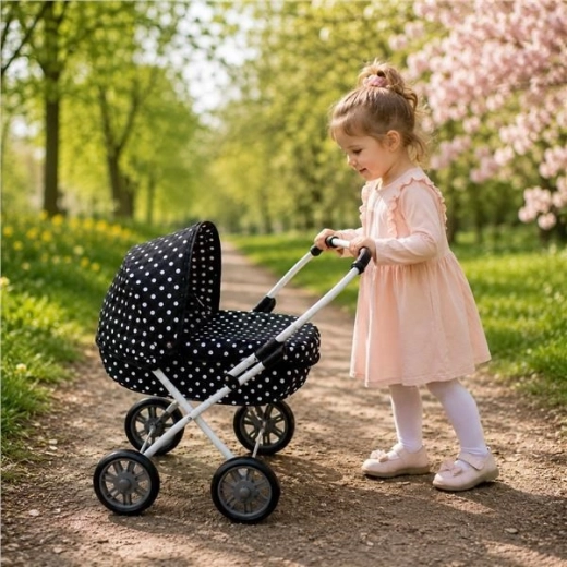 New Baby παιδικό καρότσι για κούκλες Anička μαύρο