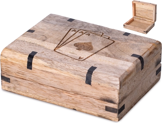 Ξύλινη θήκη για τράπουλα 12 × 9 cm