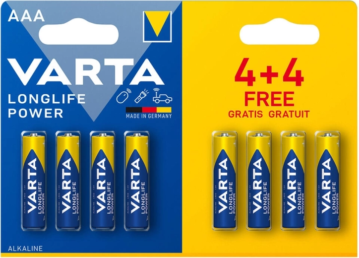 Αλκαλικές μπαταρίες AAA LR03 1,5 V Longlife Power VARTA (8 τεμ.)