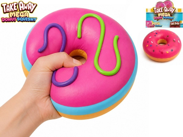 MIKI FUN https://www.mikifun.cz Mega σφηνωτό ντόνατ-σκούιζι (stretch) jumbo 16cm 2 χρώματα