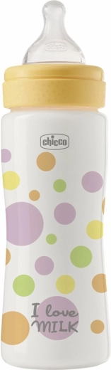 Chicco Perfect Easy βρεφικό μπιμπερό 330 ml με γρήγορη ροή σιλικόνης 4m+ για κορίτσια