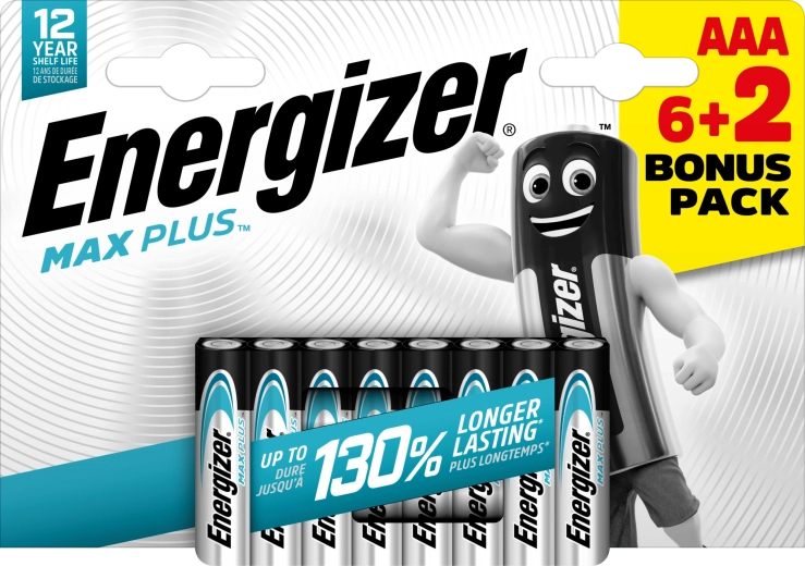 Αλκαλικές μπαταρίες Energizer Max Plus AAA 6+2 τεμ.