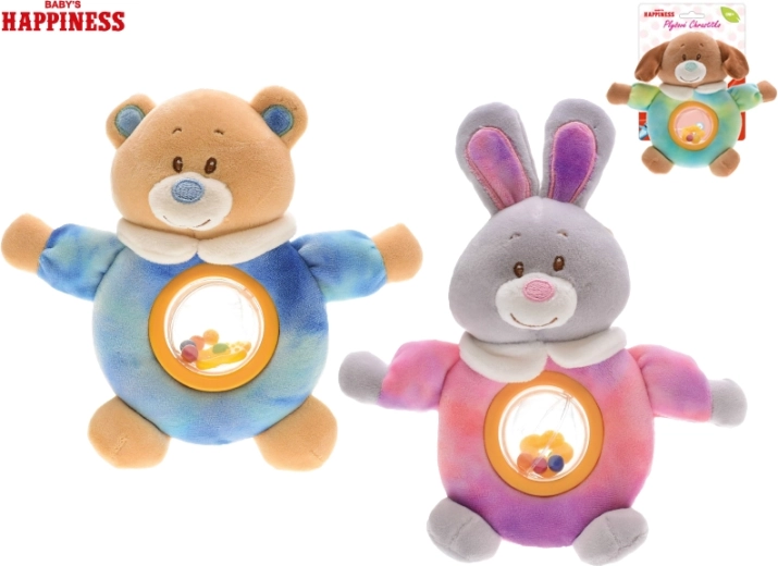 Λούτρινο ζωάκι με κουδουνίστρα Baby Happiness 17 cm