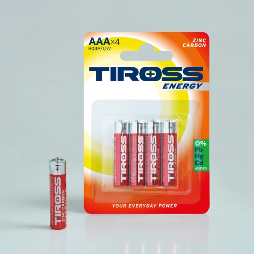 Μπαταρίες ψευδαργύρου-άνθρακα AAA 1,5 V – συσκευασία 4 τεμ.