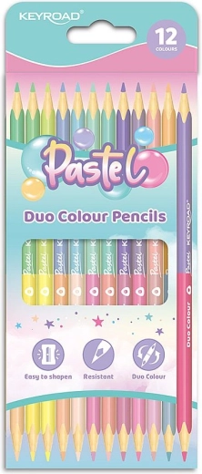Ξυλομπογιές Keyroad Duo Pastel τριγωνικές 12 τεμ.
