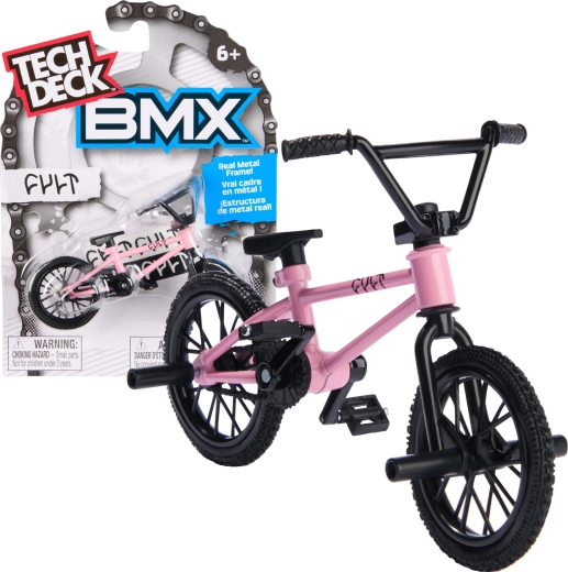 Tech Deck finger bike BMX CULT ροζ με αυτοκόλλητα