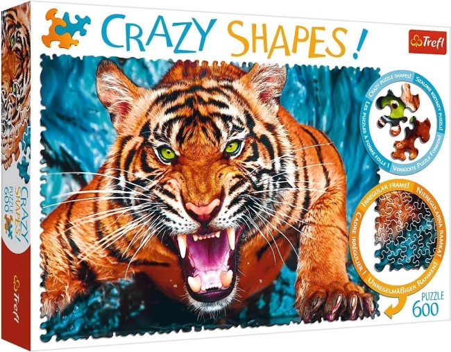 Παζλ Crazy Shapes 600 Κομμάτια Πρόσωπο με Πρόσωπο με Τίγρη Trefl