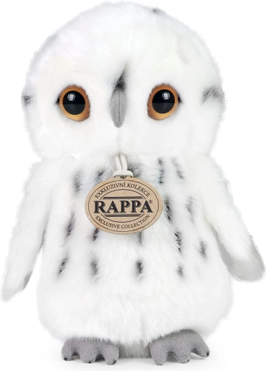 Λευκή λούτρινη κουκουβάγια Rappa 18 cm, φιλική προς το περιβάλλον