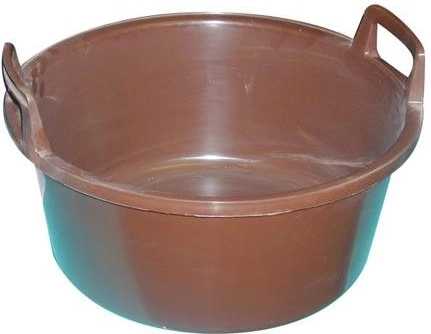 Πλαστική λεκάνη με χερούλια 43 cm, λευκή, 15 l