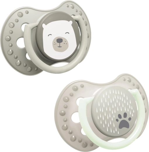 Δυναμικές πιπίλες σιλικόνης LOVI Buddy Bear, 0–2 μηνών, 2 τεμ.