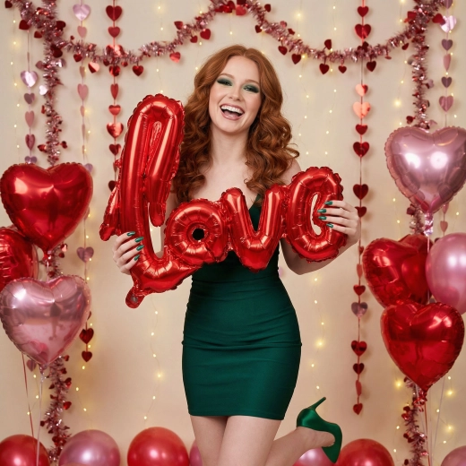 Μπαλόνι από αλουμινόχαρτο με την επιγραφή LOVE, μεταλλικό μπορντό, 55 cm
