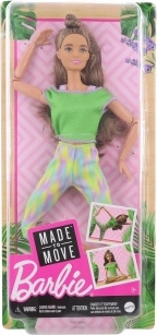 Κούκλα BARBIE Made to Move – ανθισμένο κολάν, κόκκινο τοπ
