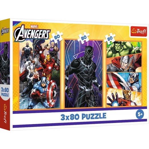 Παζλ 3x80 Ημέρες Δράσης - Disney Marvel Avengers