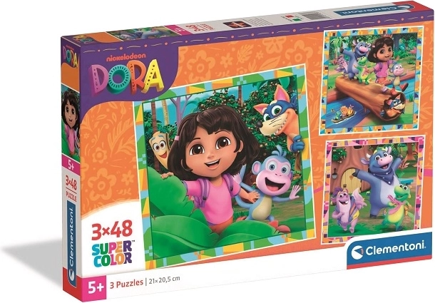 Παζλ Clementoni Dora 3×48 κομμάτια SuperColor