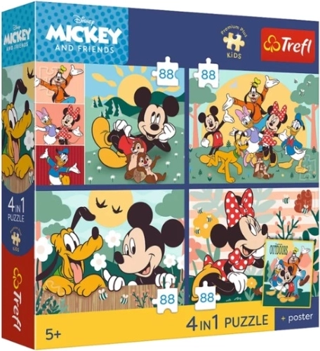 Trefl παζλ Premium Plus Kids Myszka Mickey – μαζί με φίλους 4x88 κομμάτια