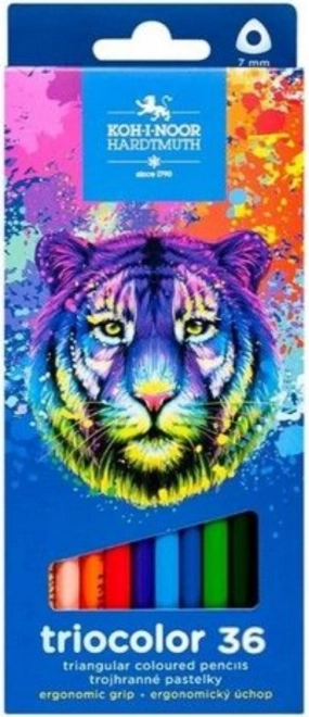 Τριγωνικές ξυλομπογιές Triocolor 36 τεμ. από KOH-I-NOOR - τίγρης