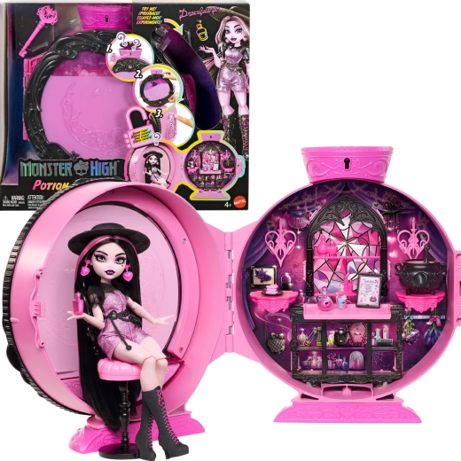 Monster High Potion Reveal κούκλα Draculaura – δωμάτιο φίλτρων με αξεσουάρ - 1 τεμάχιο