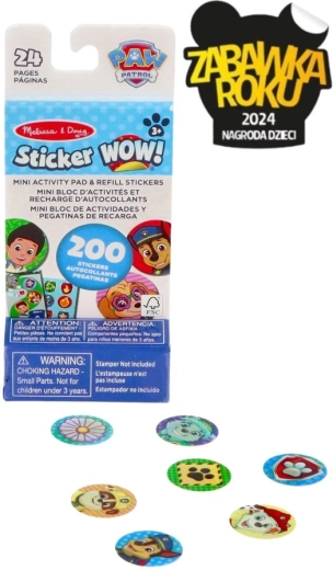Μίνι μπλοκ με αυτοκόλλητα Paw Patrol – ανταλλακτικό Sticker WOW! - 1 τεμάχιο