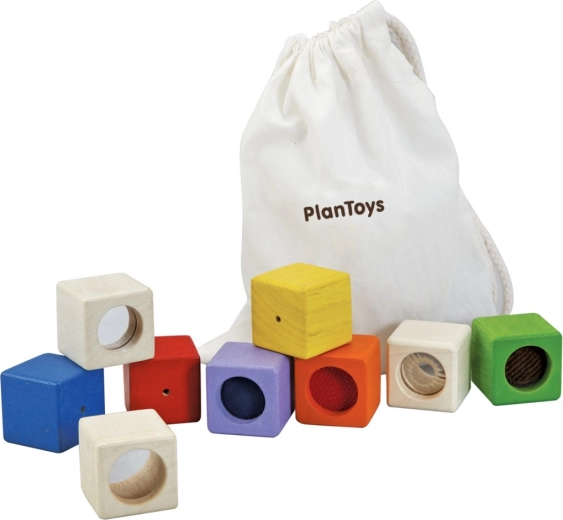 Αισθητηριακοί κύβοι Plan Toys – σετ 9 τεμ.