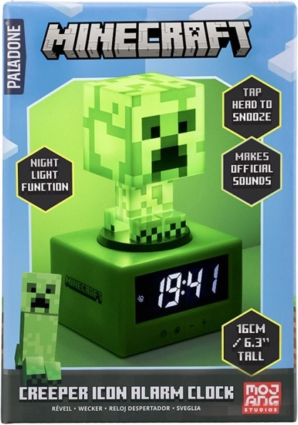 Ξυπνητήρι Minecraft Creeper με νυχτερινό φως 16 cm