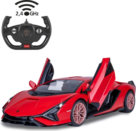 Jamara Lamborghini Sián FKP 37 τηλεκατευθυνόμενο αυτοκίνητο RC 1:14 κόκκινο 2,4 GHz με LED και χειροκίνητα ανοιγόμενες πόρτες