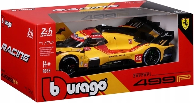 BBU Ferrari racing 499P Le Mans κίτρινο μοντέλο αυτοκινήτου 1:24