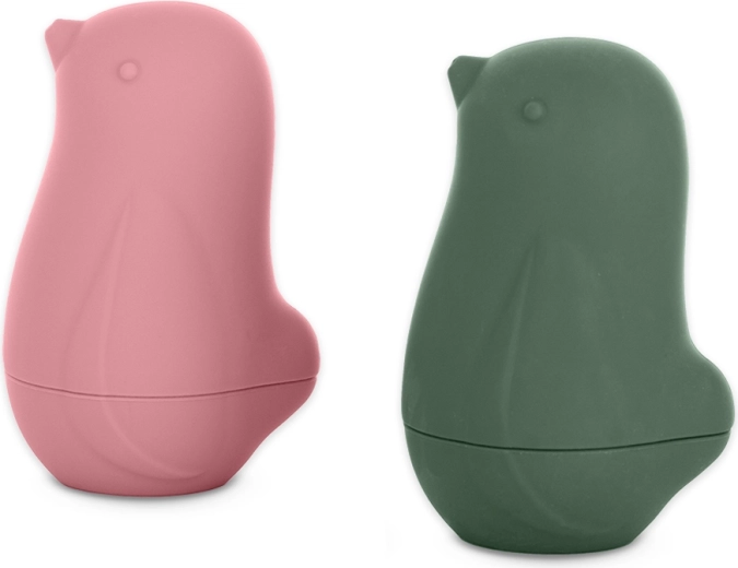 Petite&Mars σιλικονούχα παιχνίδια νερού Love birds rose/green (2 τεμ.) 6m+