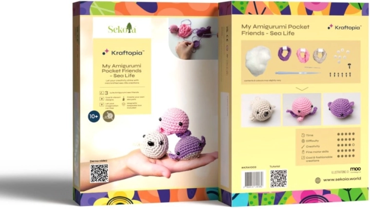 Sekoia Kraftopia σετ πλεξίματος με βελονάκι amigurumi – θαλάσσια ζωάκια