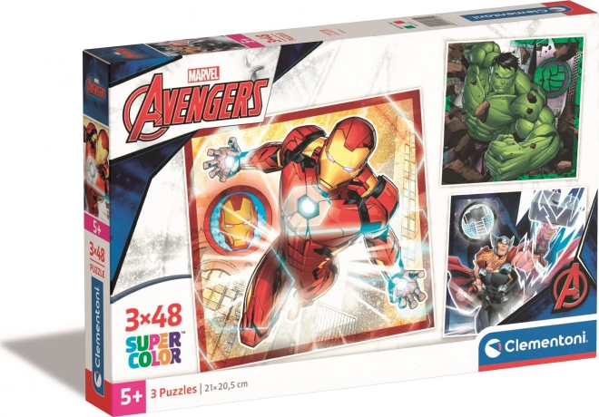 Σετ παζλ 3×48 κομμάτια MARVEL AVENGERS CLEMENTONI