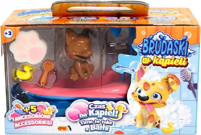 Διαδραστικό σετ μπάνιου με σκυλάκι corgi – λευκό και κίτρινο