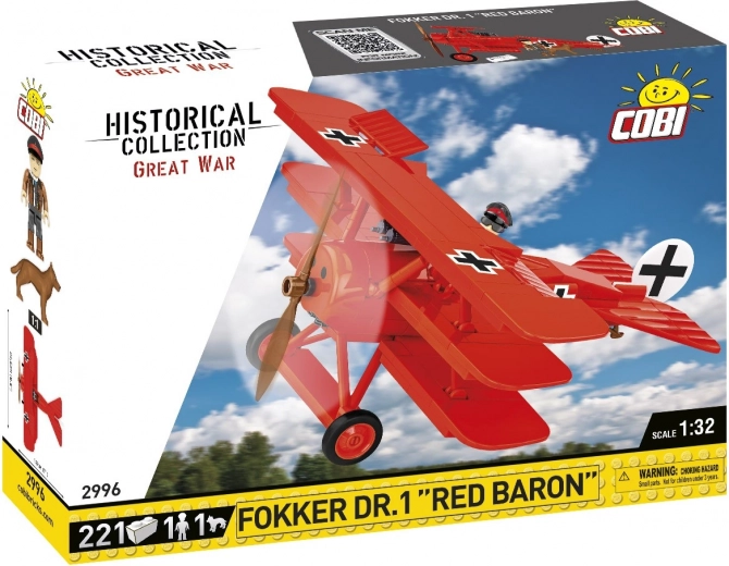 Κατασκευαστικό σετ αεροπλάνου Fokker DR.1 Red Baron – 221 κομμάτια