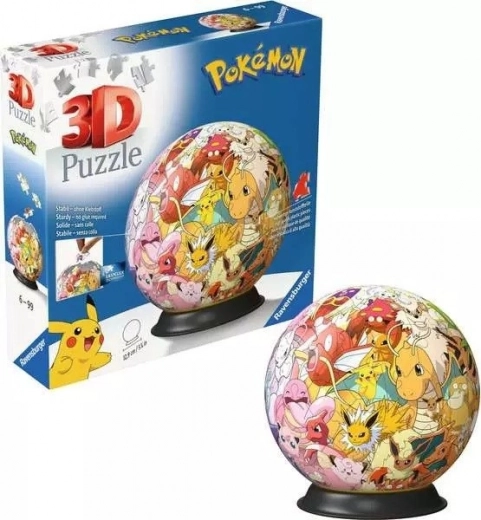 3D παζλ σφαίρα POKÉMON – 72 κομμάτια σε βάση