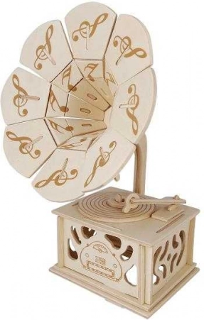 Woodcraft ξύλινο 3D παζλ Γραμμόφωνο