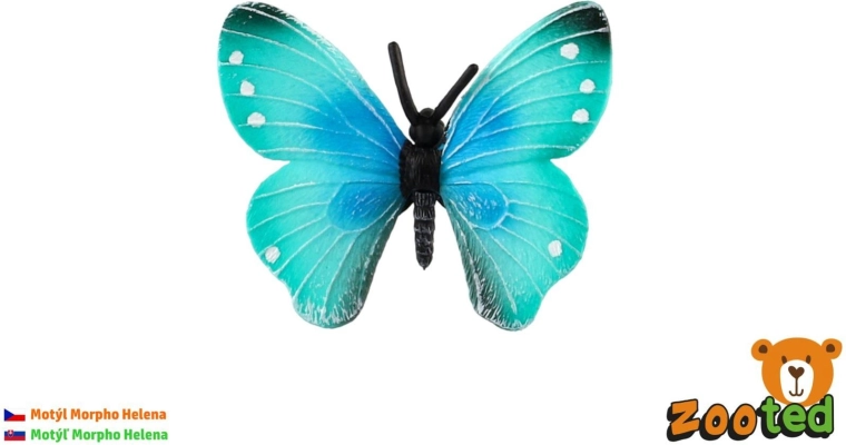 Τροπική πεταλούδα Morpho Helena Zooted, πλαστική φιγούρα 7 cm
