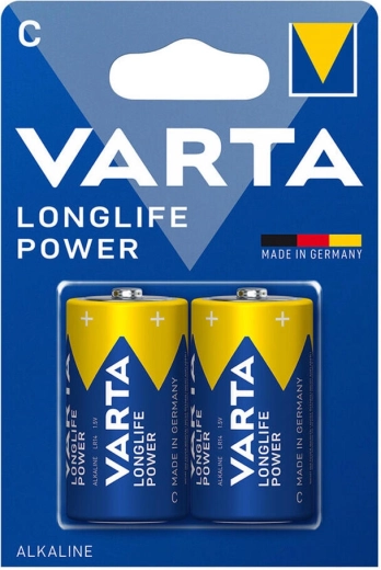 Αλκαλικές μπαταρίες C (LR14) Varta Longlife Power, 2 τεμ.