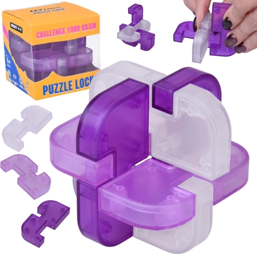 Λογικός 3D γρίφος Puzzle Lock – μωβ κύβος