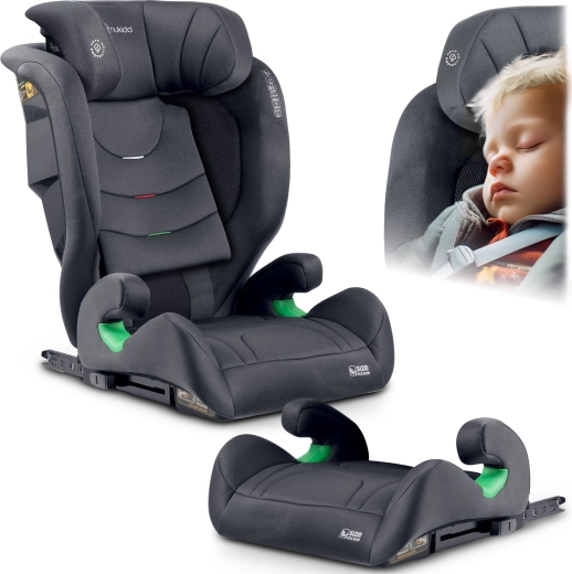 Παιδικό κάθισμα αυτοκινήτου Nukido Louis Soft γκρι 100–150 cm ISOFIX i-Size