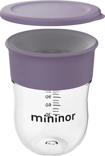 Mininor εκπαιδευτικό ποτηράκι 360° 220 ml Lilac Flower