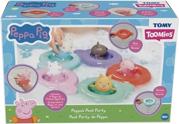 Tomy Peppa Pig παιχνίδι μπάνιου με πλωτούς κρίκους και συντριβανάκι