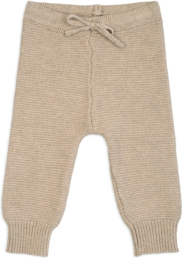 LODGER πλεκτό παιδικό παντελόνι φόρμας από μαλλί μερινό, μπεζ, μέγεθος 62