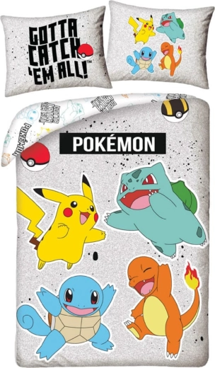 Παιδικά σεντόνια Pokémon γκρι 140 × 200 cm