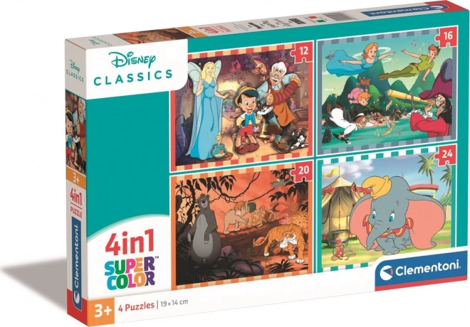 Παζλ 4 σε 1 Super Color Disney Classic