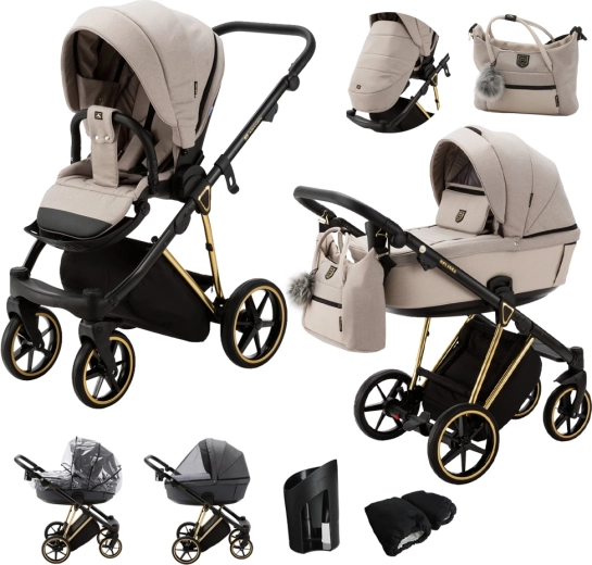 Adamex Belissa ειδική έκδοση πολυμορφικό καρότσι beige/gold