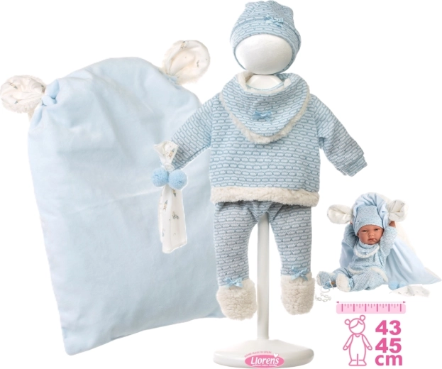 Ρουχαλάκια για κούκλα μωρό New Born 40–42 cm με αξεσουάρ – σετ 5 τεμαχίων
