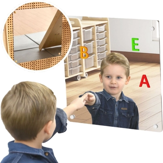 Masterkidz μεγάλος μαγνητικός καθρέφτης για πίνακες STEM 60 × 60 cm