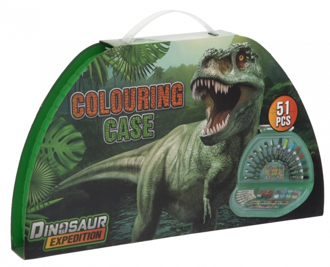 Ημικυκλική ζωγραφική κασετίνα Dino – 51 τεμάχια