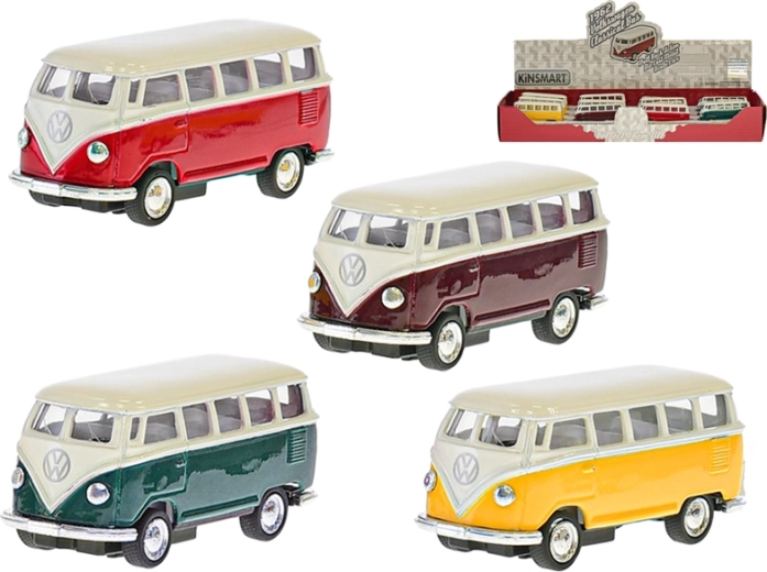 Kinsmart VW Classic λεωφορείο 1962 μεταλλικό μοντέλο 1:64 με ανοιγόμενες πόρτες