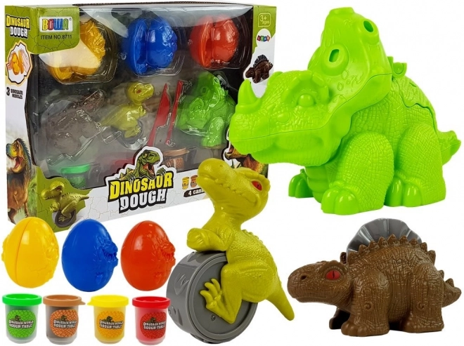 Πλαστοζύμη Dino Αυγά Σετ 12 Τεμαχίων 4 Χρώματα