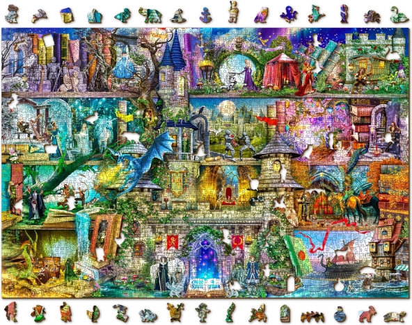 Ξύλινο διπλής όψης παζλ WOODEN CITY Παραμυθένιος κόσμος 2σε1, 2000 κομμάτια ECO